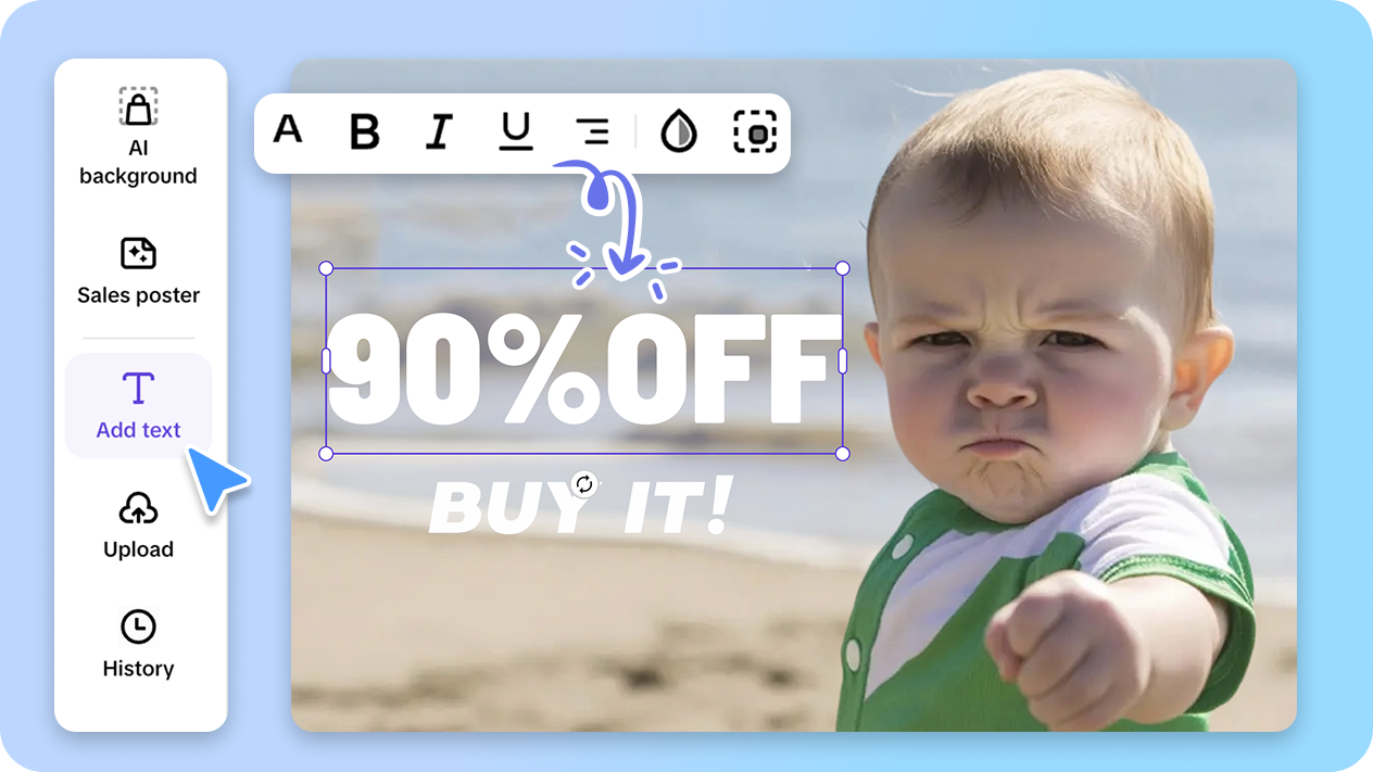 Custom text fonts, style, and color adjustments